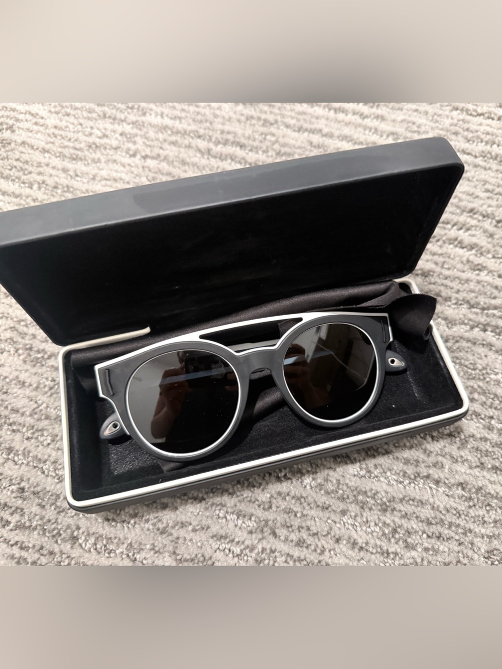 Givenchy Black & Silver Round Sunglasses